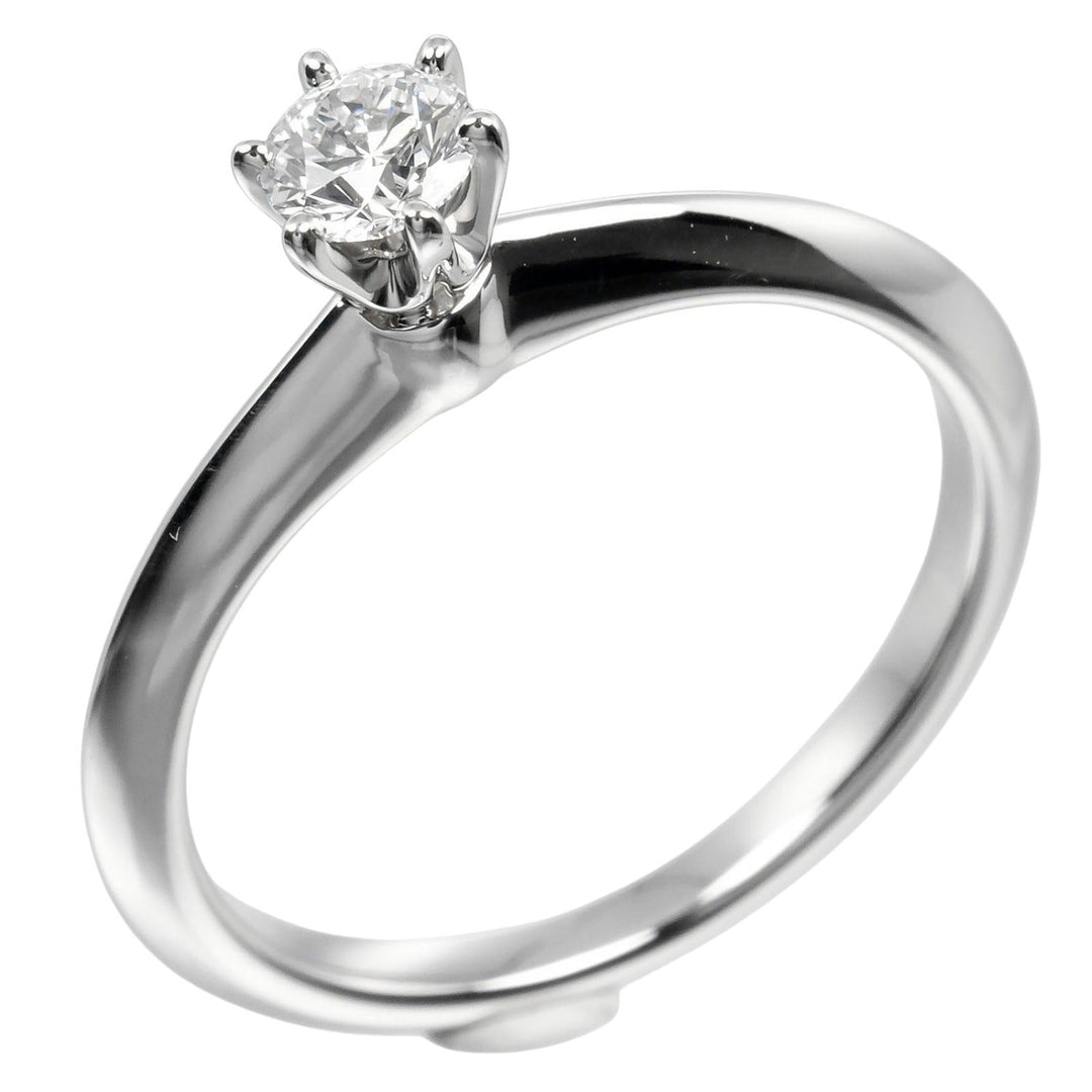TIFFANY&Co. Ring 0.24ct VS1/F/3EX Pt950Platinum, Diamond Clear Silver Solitaire Women Used Authentic