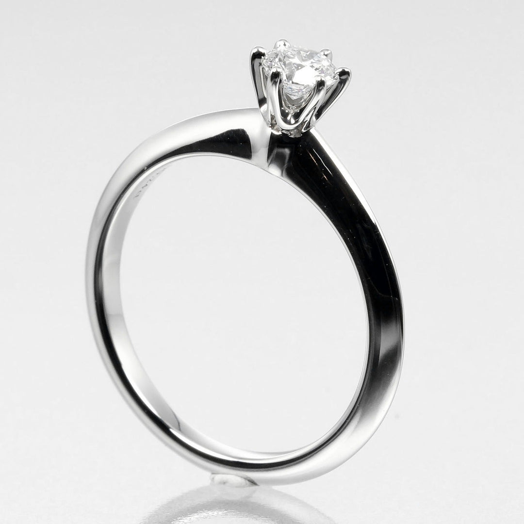 TIFFANY&Co. Ring 0.24ct VS1/F/3EX Pt950Platinum, Diamond Clear Silver Solitaire Women Used Authentic