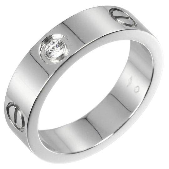 CARTIER Ring Pt950 Platinum, 1P Diamond Silver love mens(Unisex) 58 Used Authentic