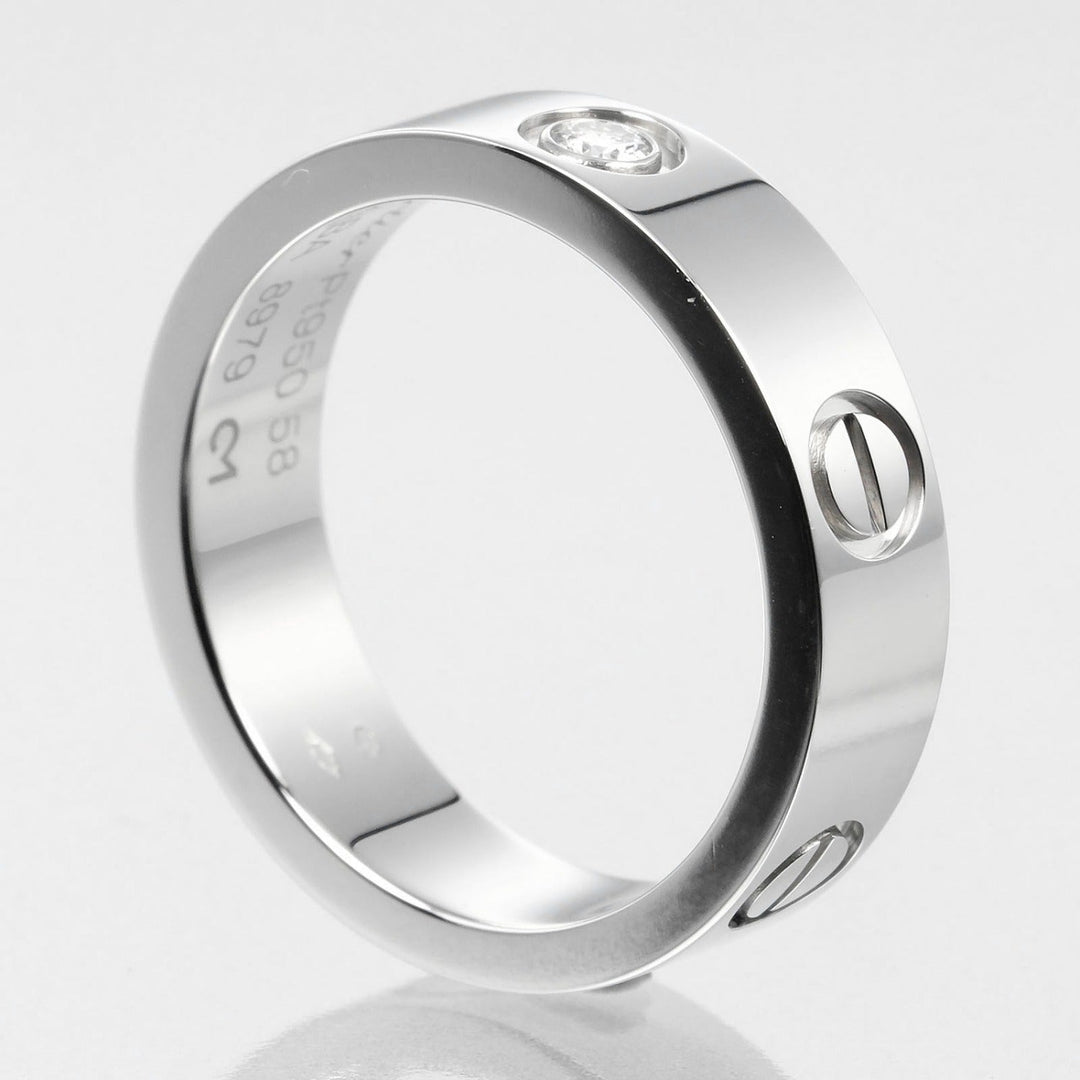 CARTIER Ring Pt950 Platinum, 1P Diamond Silver love mens(Unisex) 58 Used Authentic