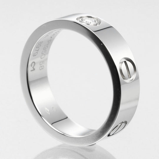 CARTIER Ring Pt950 Platinum, 1P Diamond Silver love mens(Unisex) 58 Used Authentic