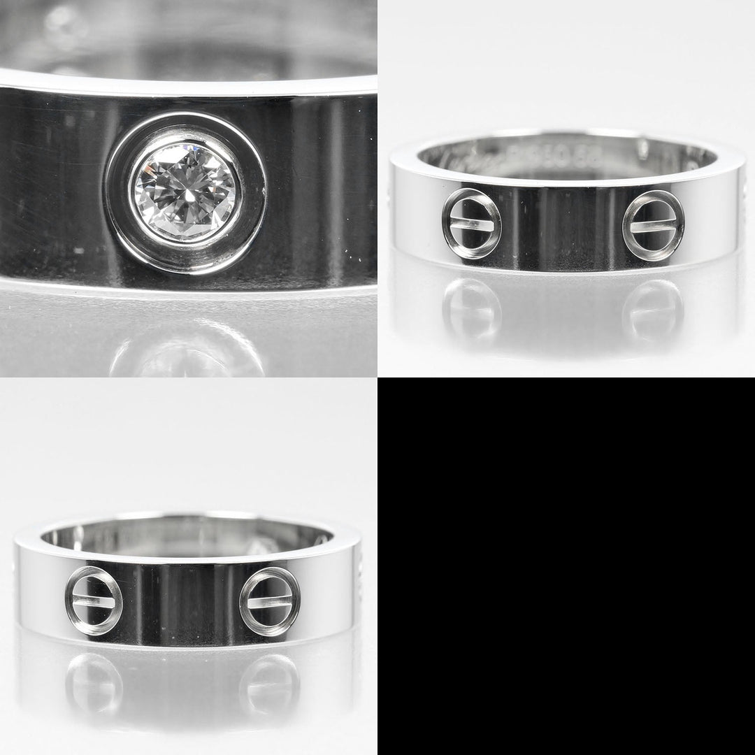 CARTIER Ring Pt950 Platinum, 1P Diamond Silver love mens(Unisex) 58 Used Authentic
