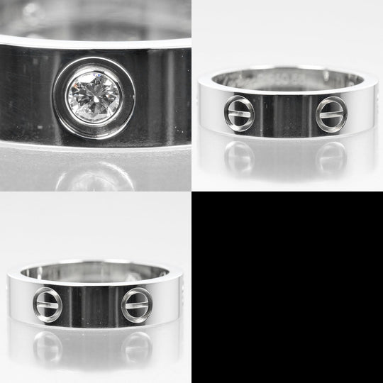 CARTIER Ring Pt950 Platinum, 1P Diamond Silver love mens(Unisex) 58 Used Authentic