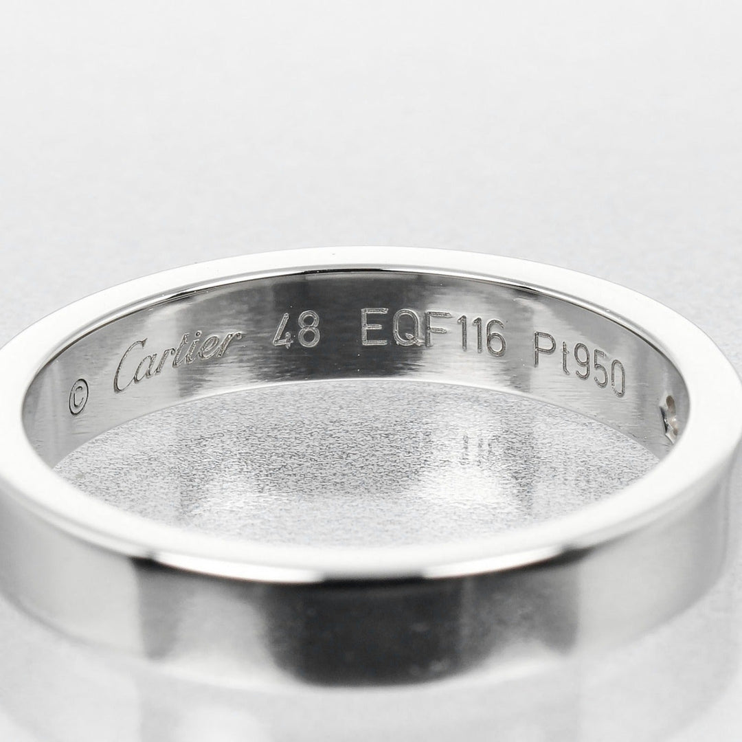 CARTIER Ring Pt950Platinum, Diamond Silver C Toe Cartier Engraved Women 48 Used Authentic