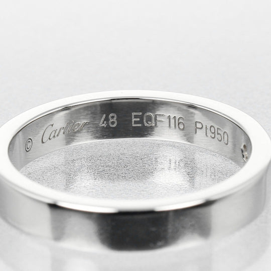 CARTIER Ring Pt950Platinum, Diamond Silver C Toe Cartier Engraved Women 48 Used Authentic