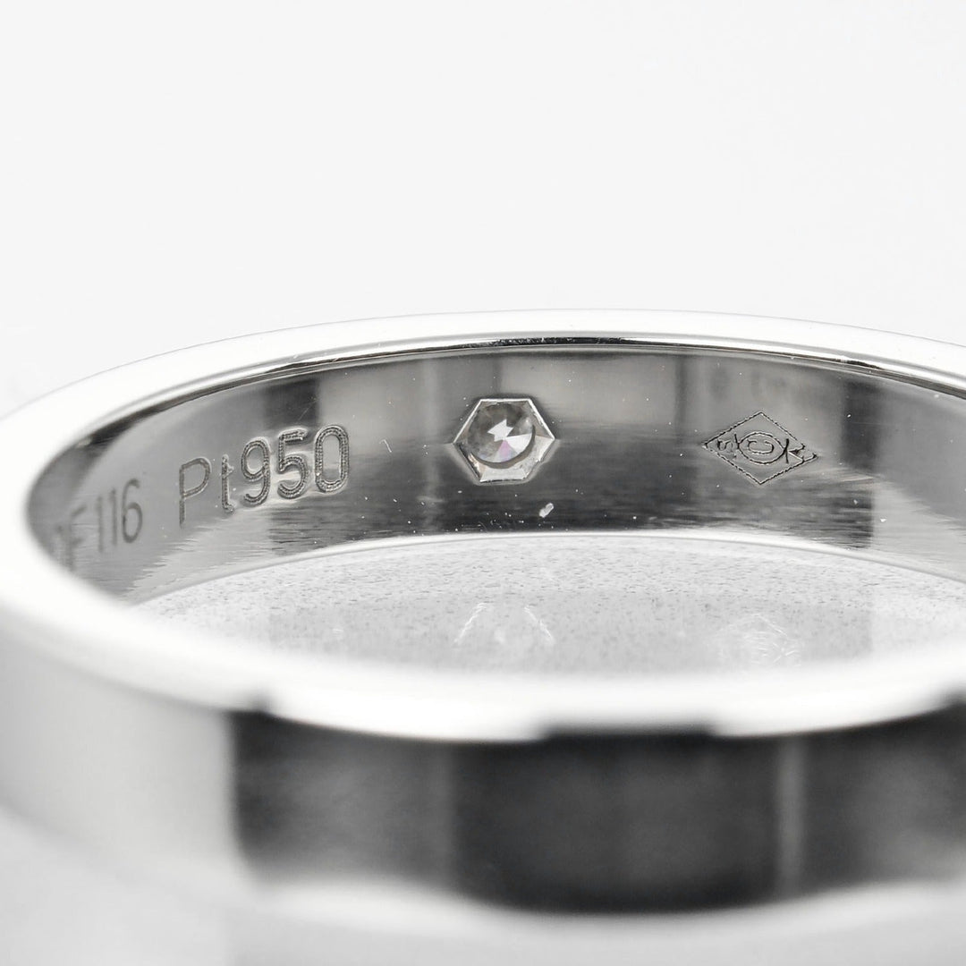 CARTIER Ring Pt950Platinum, Diamond Silver C Toe Cartier Engraved Women 48 Used Authentic