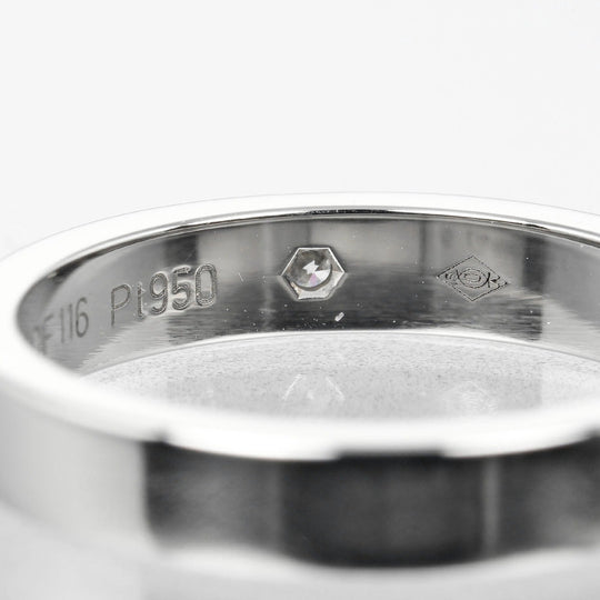 CARTIER Ring Pt950Platinum, Diamond Silver C Toe Cartier Engraved Women 48 Used Authentic
