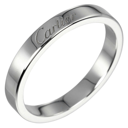 CARTIER Ring Pt950Platinum Silver C Toe Cartier Engraved Women 55 Used Authentic