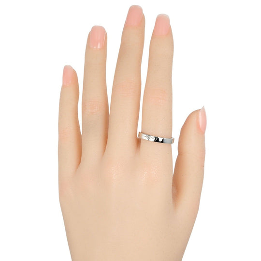 CARTIER Ring Pt950Platinum Silver C Toe Cartier Engraved Women 55 Used Authentic