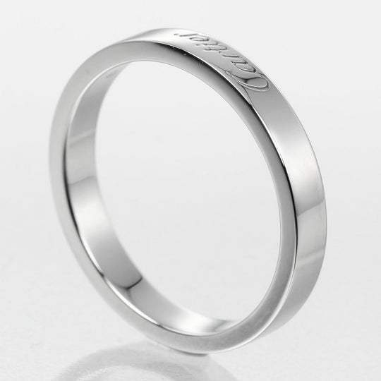 CARTIER Ring Pt950Platinum Silver C Toe Cartier Engraved Women 55 Used Authentic