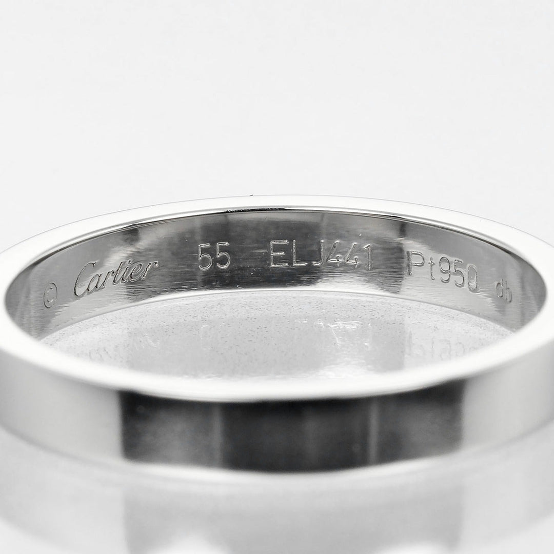 CARTIER Ring Pt950Platinum Silver C Toe Cartier Engraved Women 55 Used Authentic