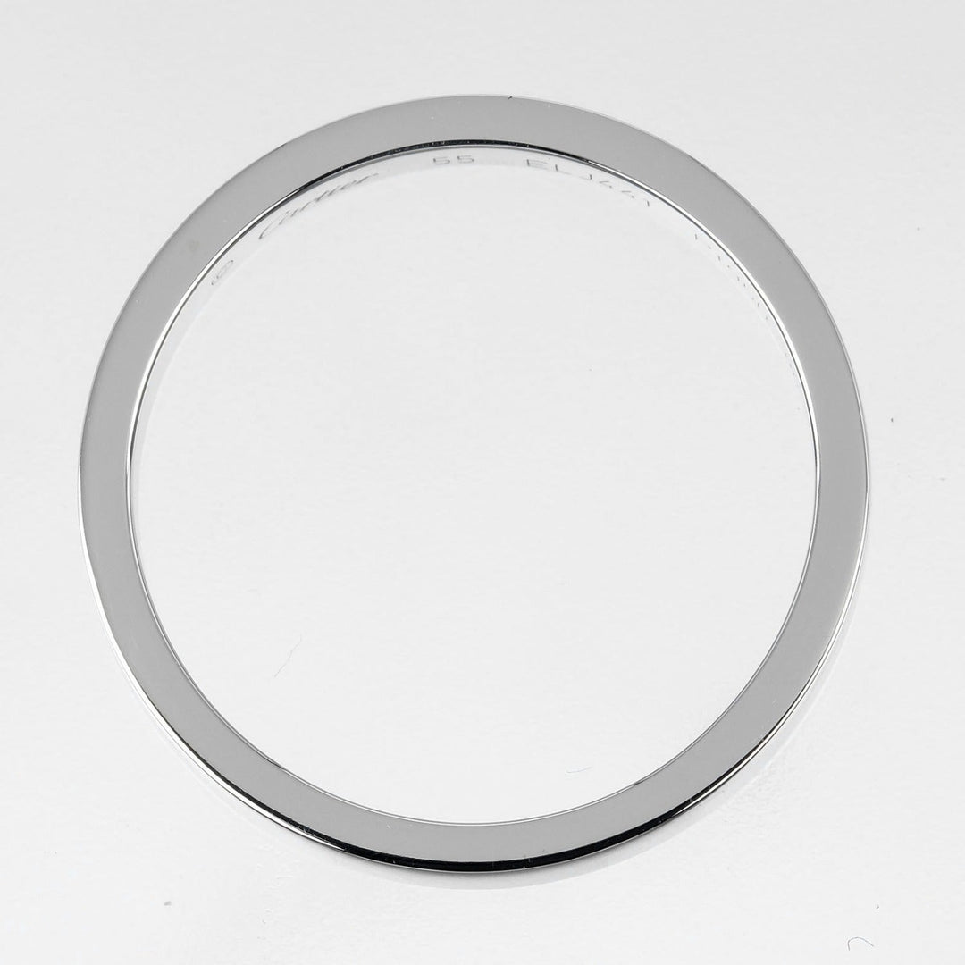 CARTIER Ring Pt950Platinum Silver C Toe Cartier Engraved Women 55 Used Authentic