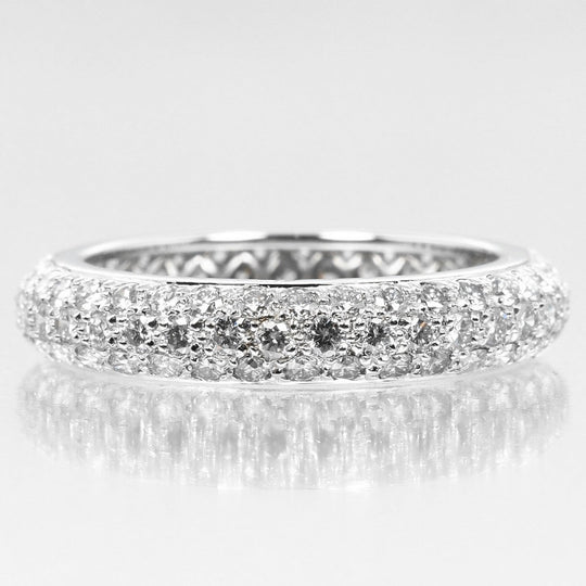 CARTIER Ring Pt950Platinum, full pave diamonds Silver Mimister Women 47 Used Authentic