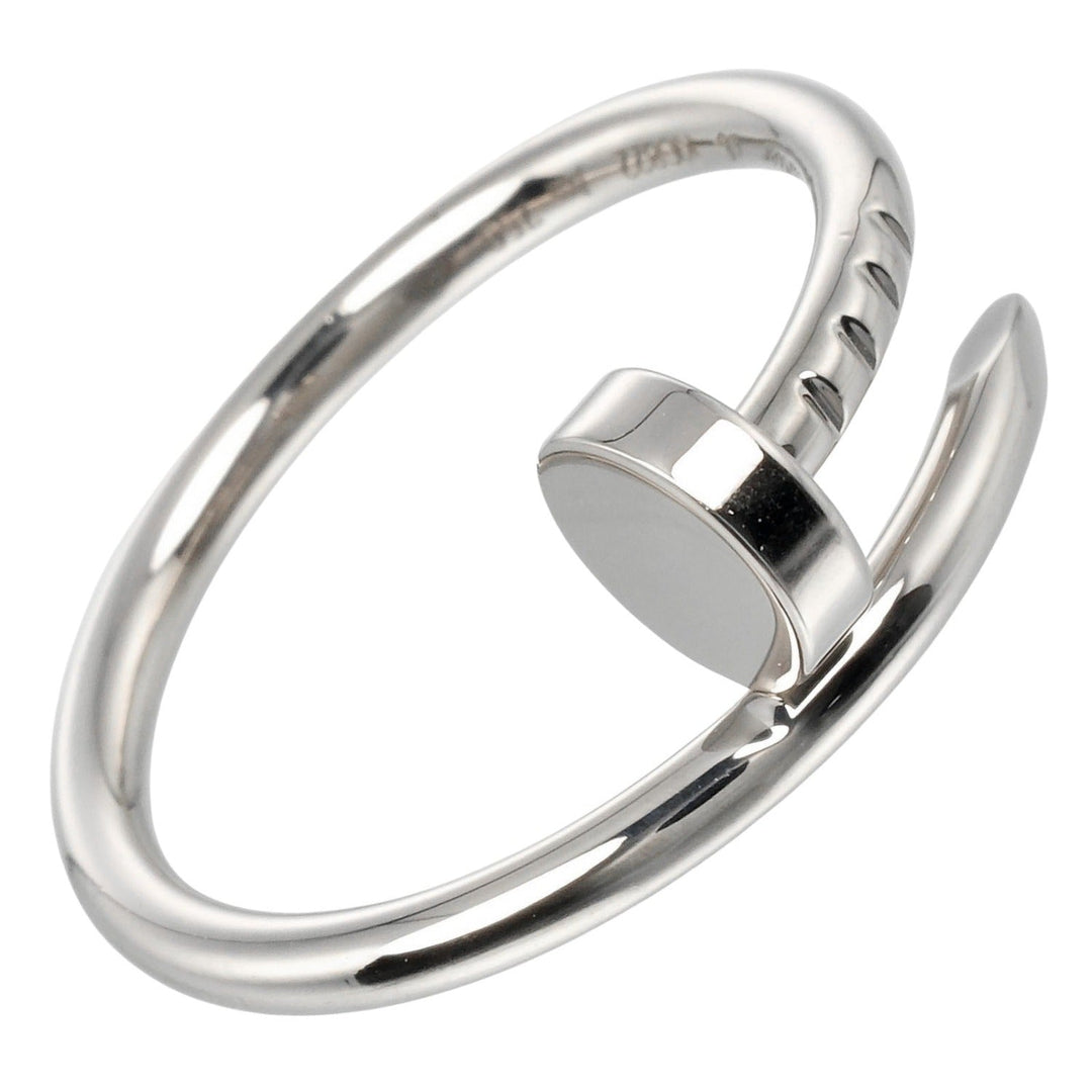 CARTIER Ring K18 white gold Silver Justin Uncle Women 46 Used Authentic