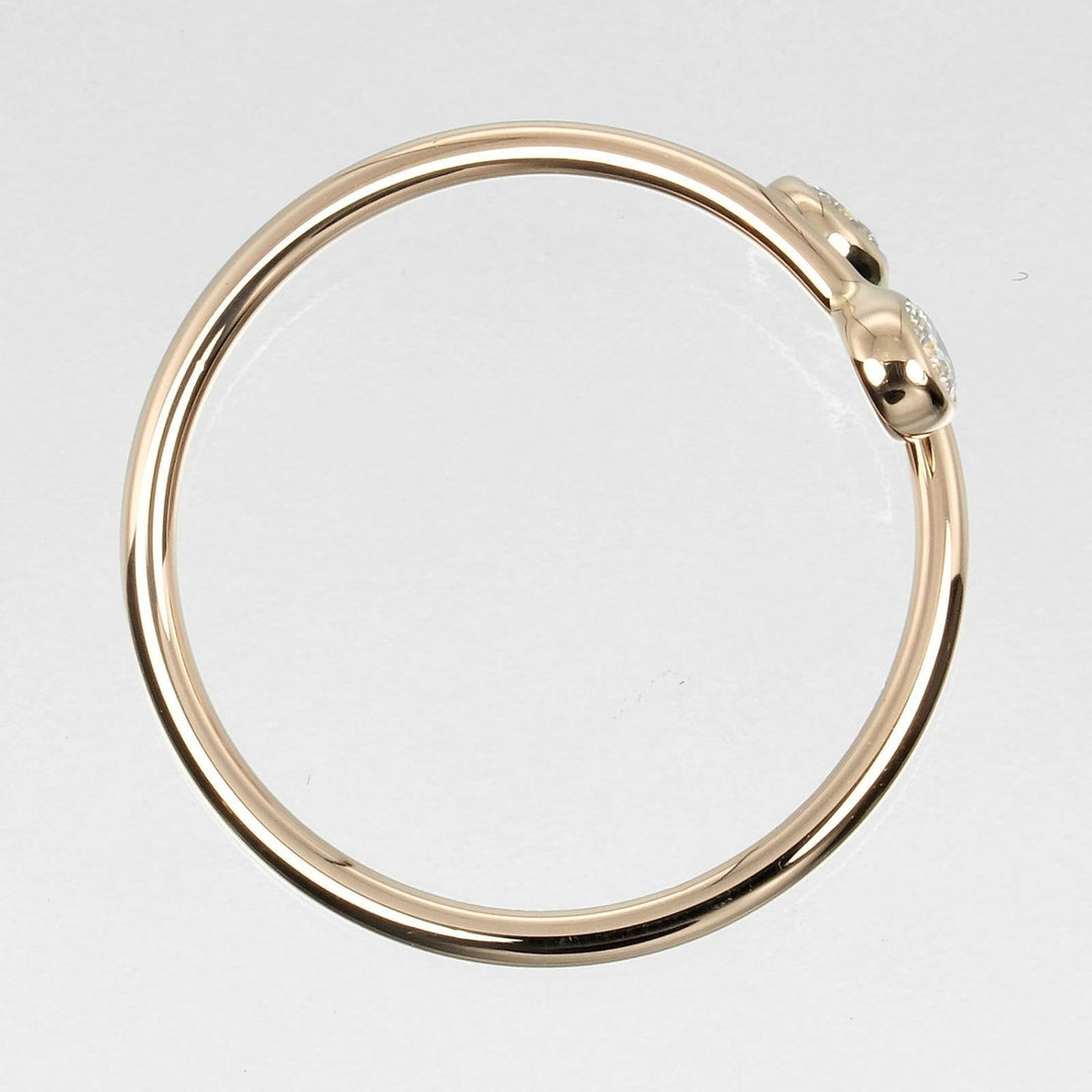 TIFFANY&Co. Ring K18 pink gold, 2P diamond gold hoop Women Used Authentic