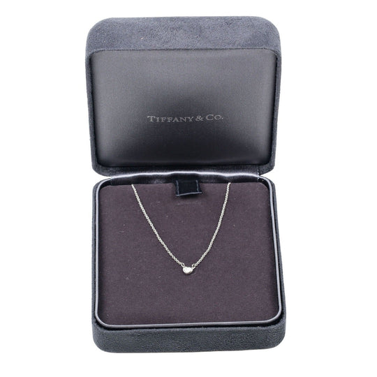 TIFFANY&Co. Necklace Pt950Platinum, Diamond Clear Silver By the Yard Heart Women Used Authentic