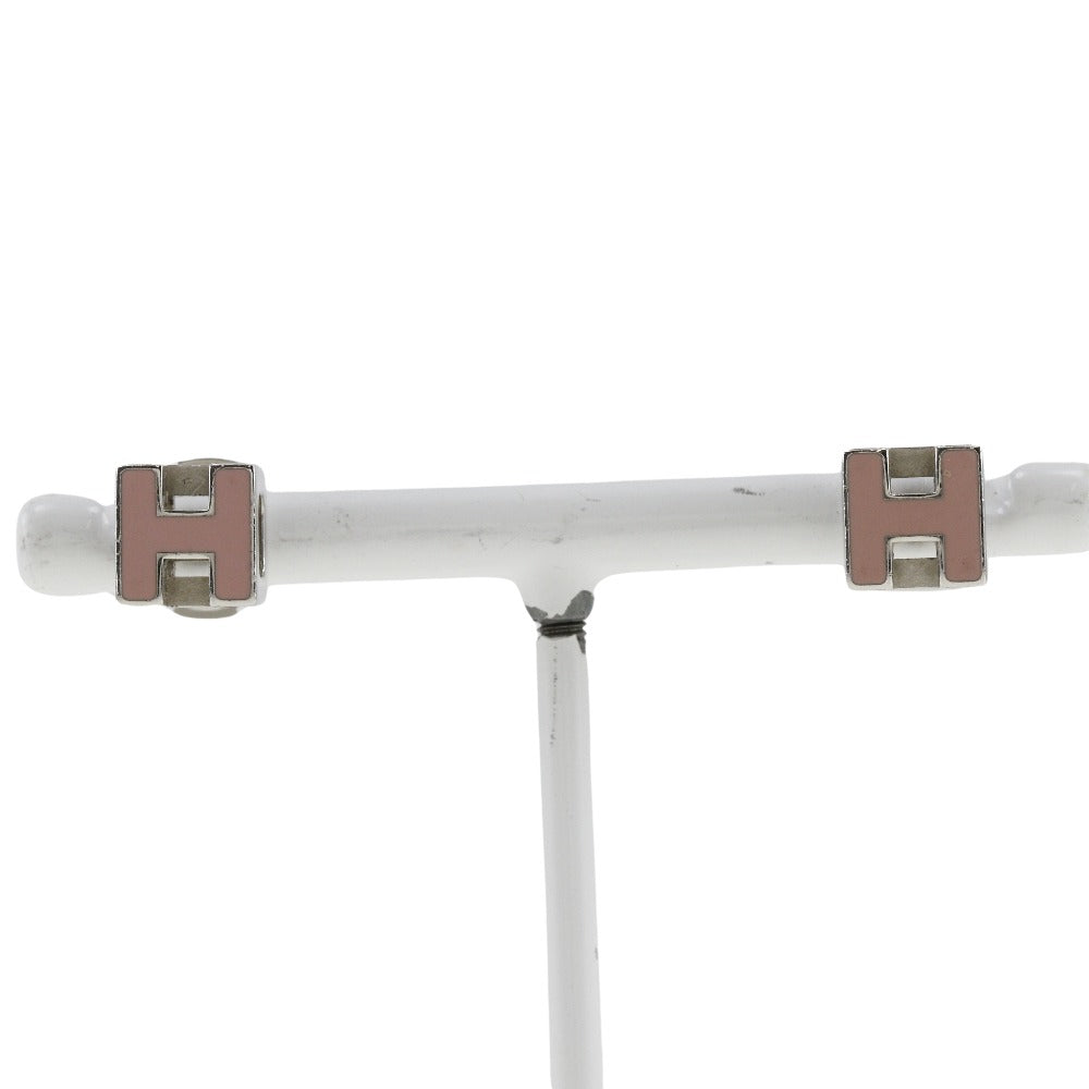 HERMES Pierce metallic Silver H cube Cardue Ash Women Used Authentic