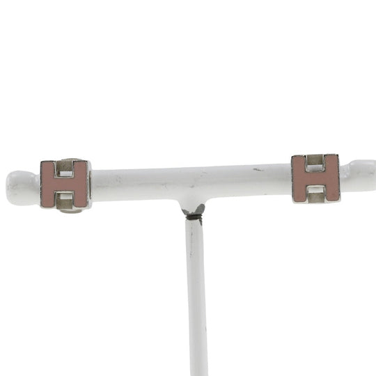 HERMES Pierce metallic Silver H cube Cardue Ash Women Used Authentic