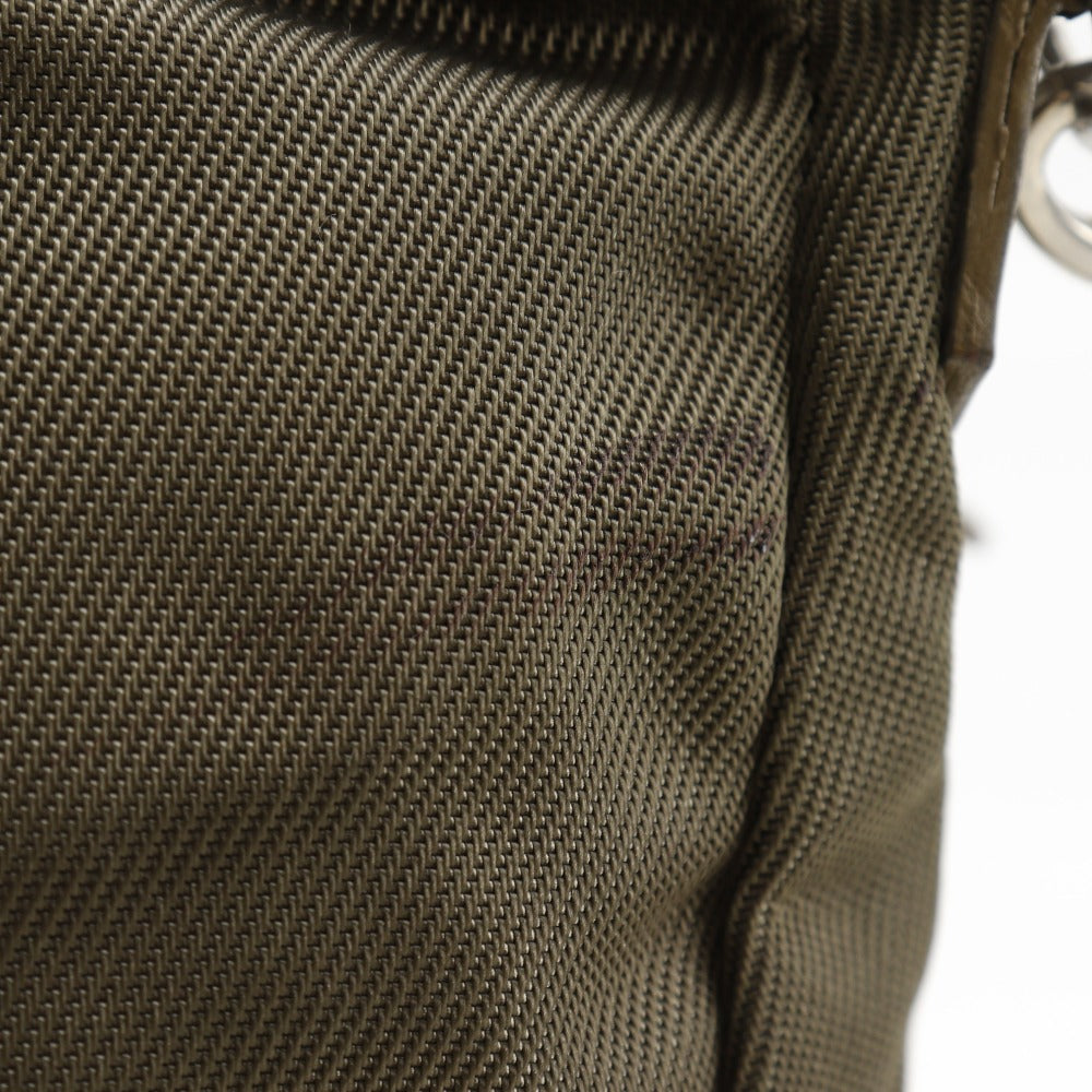 GUCCI Shoulder Bag 000.2404.0509 Nylon canvas khaki 2WAY Bamboo one belt Women Used Authentic