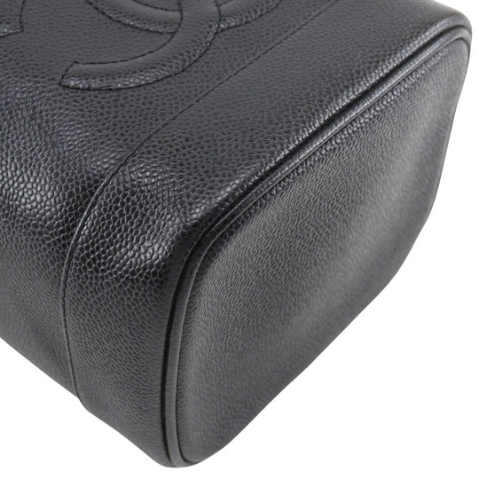 CHANEL Pouch A01998 Caviar skin black Handbag COCO Mark Vanity Women Used Authentic