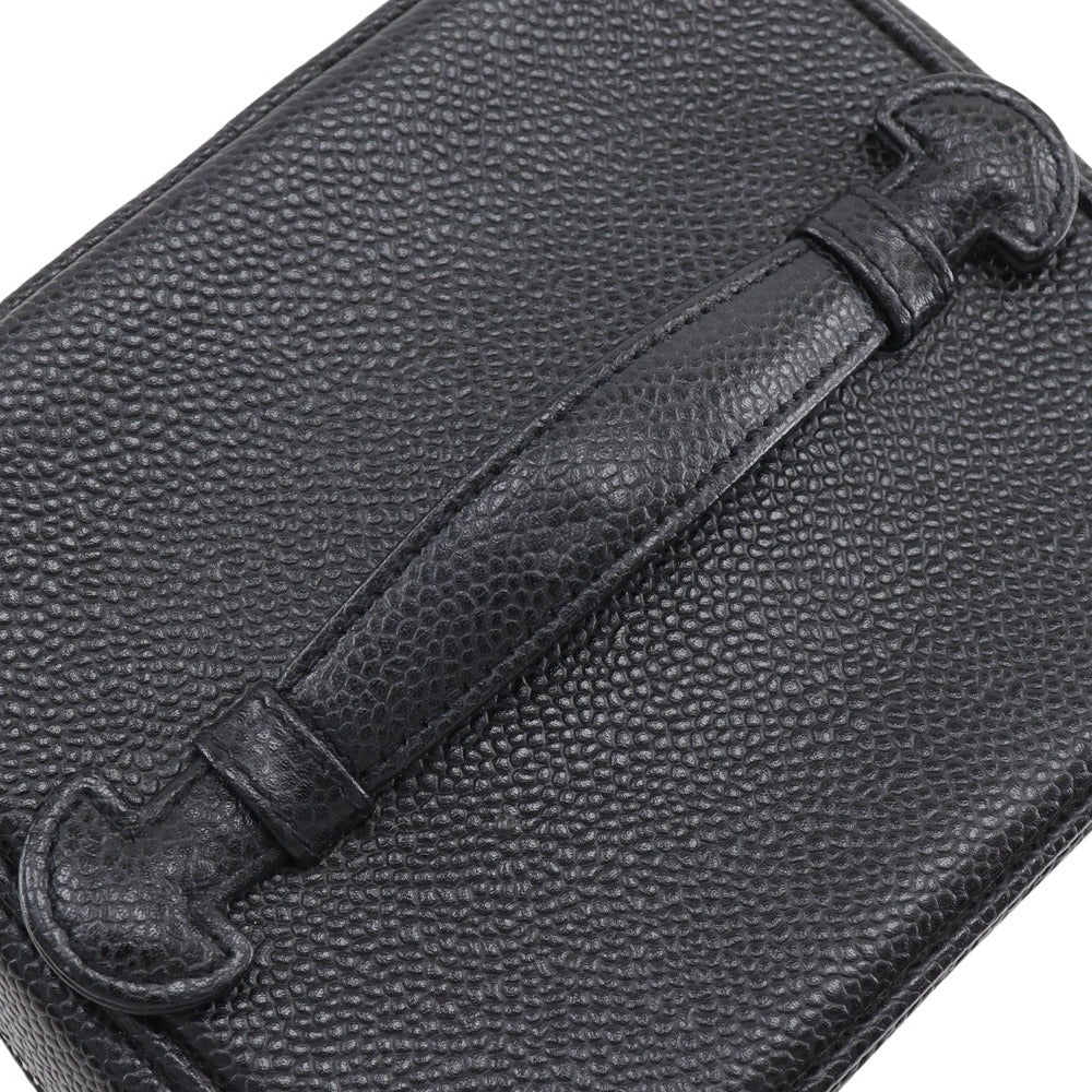 CHANEL Pouch A01998 Caviar skin black Handbag COCO Mark Vanity Women Used Authentic