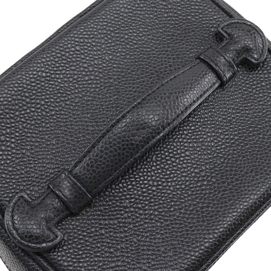 CHANEL Pouch A01998 Caviar skin black Handbag COCO Mark Vanity Women Used Authentic