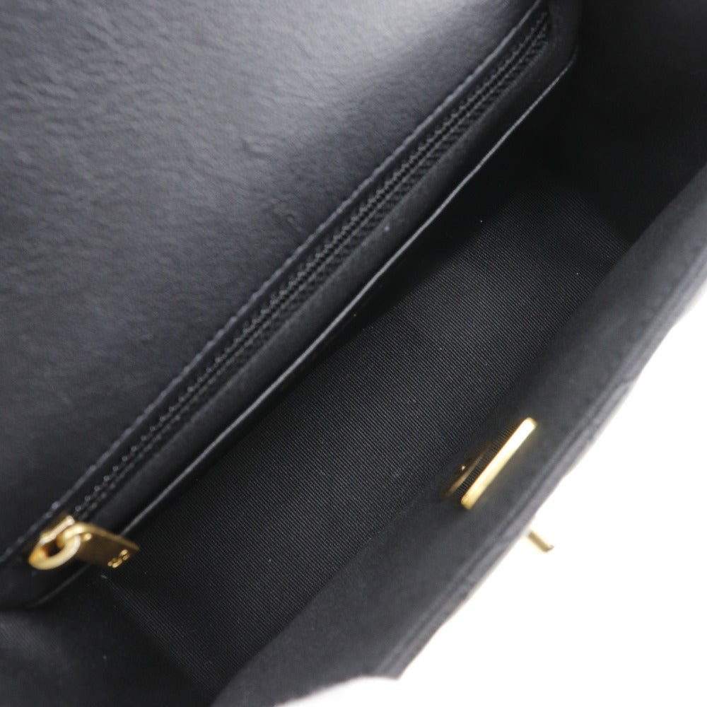 CHANEL Shoulder Bag Calfskin black COCO Mark charm ChainShoulder Matrasse Women Used Authentic