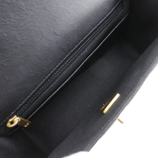 CHANEL Shoulder Bag Calfskin black COCO Mark charm ChainShoulder Matrasse Women Used Authentic