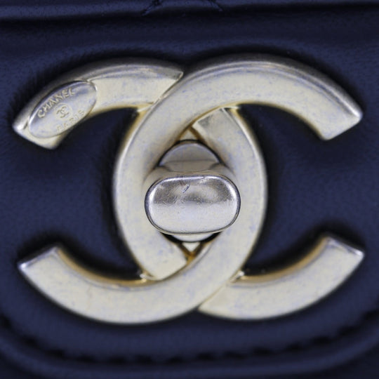 CHANEL Shoulder Bag Calfskin black COCO Mark charm ChainShoulder Matrasse Women Used Authentic