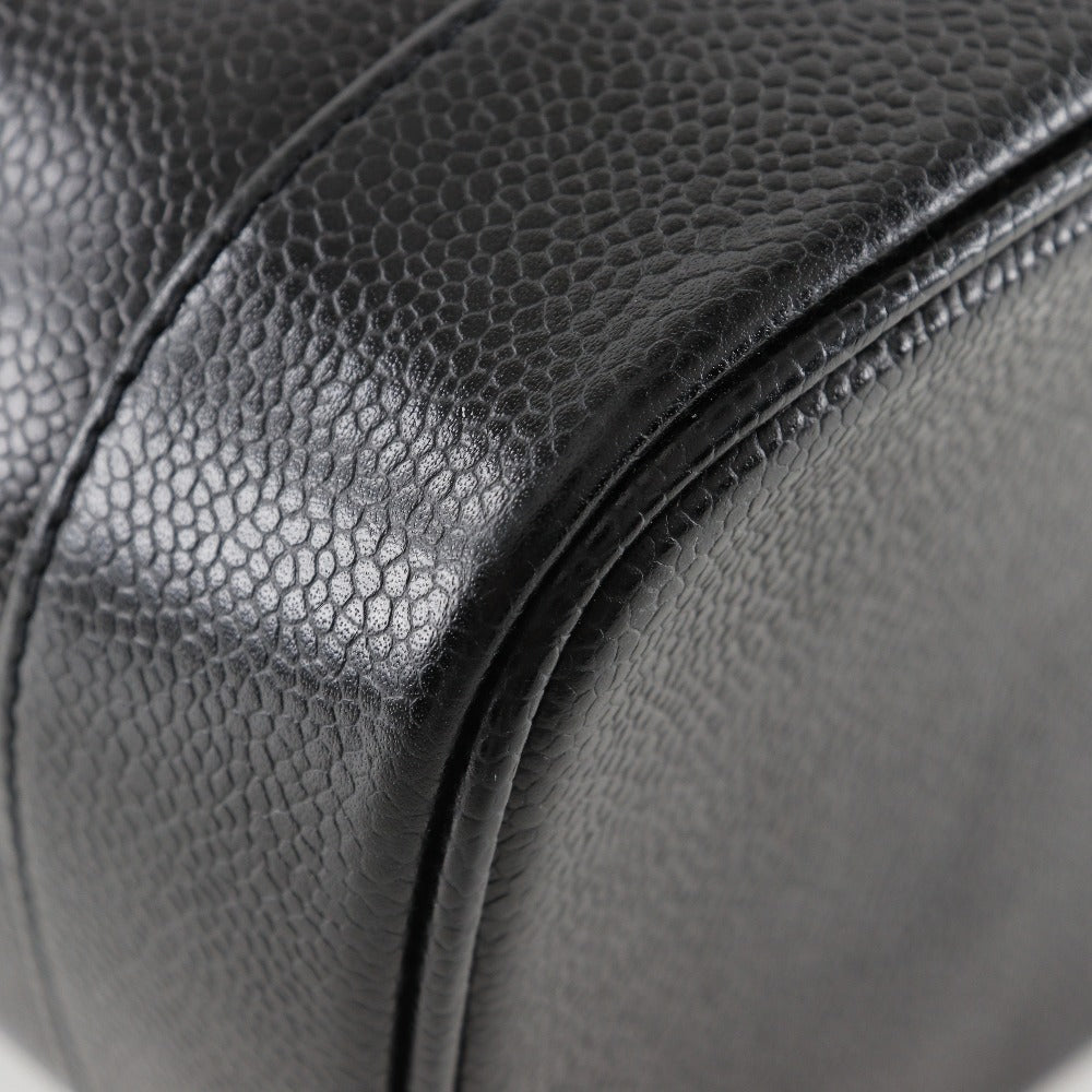 CHANEL Pouch A01998 Caviar skin black Handbag Vanity Women Used Authentic