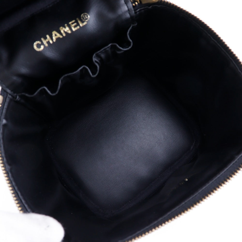 CHANEL Pouch A01998 Caviar skin black Handbag Vanity Women Used Authentic
