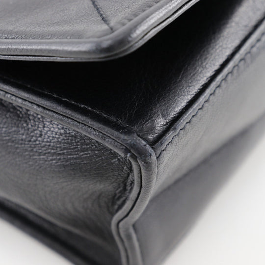 CHANEL Shoulder Bag lambskin black Matrasse Diamond stitch ChainShoulder Women Used Authentic