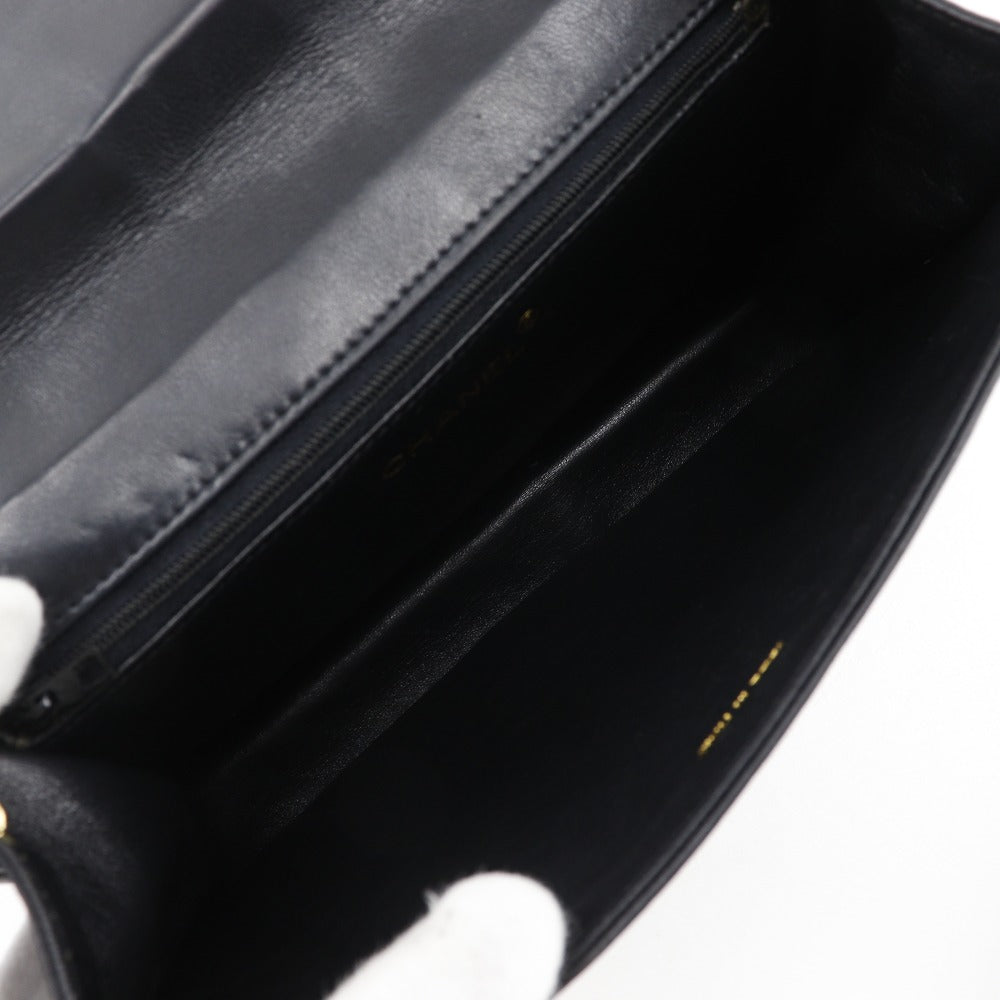 CHANEL Shoulder Bag lambskin black Matrasse Diamond stitch ChainShoulder Women Used Authentic