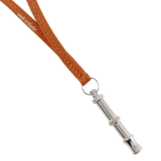 HERMES Other fashion goods Metal, Leather Orange / Silver Pendant Shifure Ultrasonic whistle Women Used Authentic