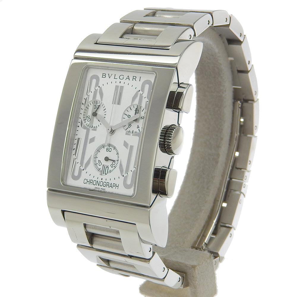 BVLGARI Watches Quartz RTC49S Stainless Steel white Rettangoro White dial mens Used Authentic