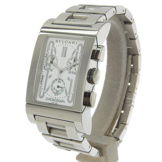 BVLGARI Watches Quartz RTC49S Stainless Steel white Rettangoro White dial mens Used Authentic