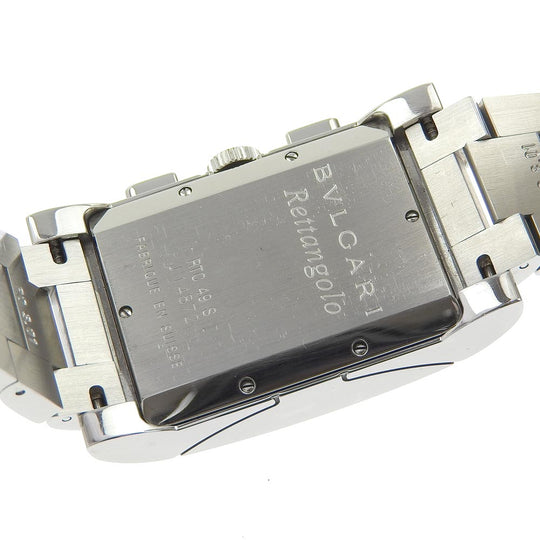 BVLGARI Watches Quartz RTC49S Stainless Steel white Rettangoro White dial mens Used Authentic