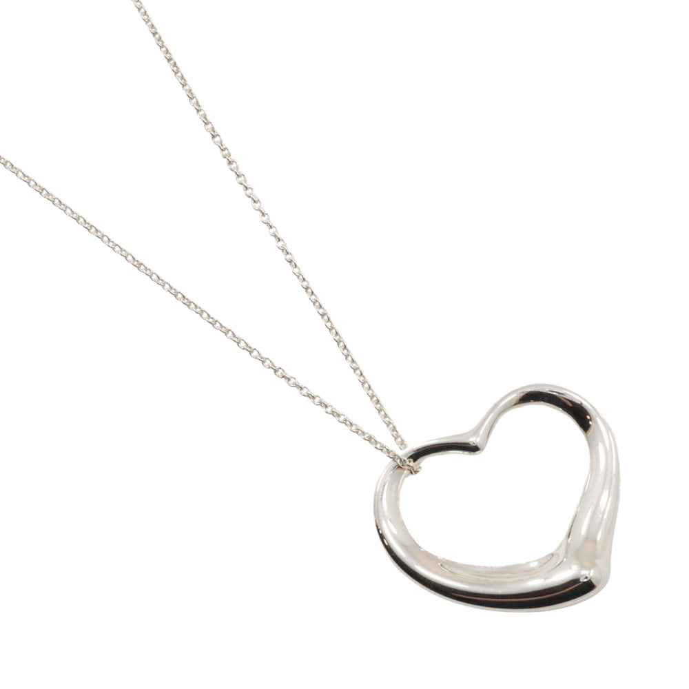 TIFFANY&Co. Necklace Silver925 Silver Elsa Peretti Open Heart Large Women Used Authentic