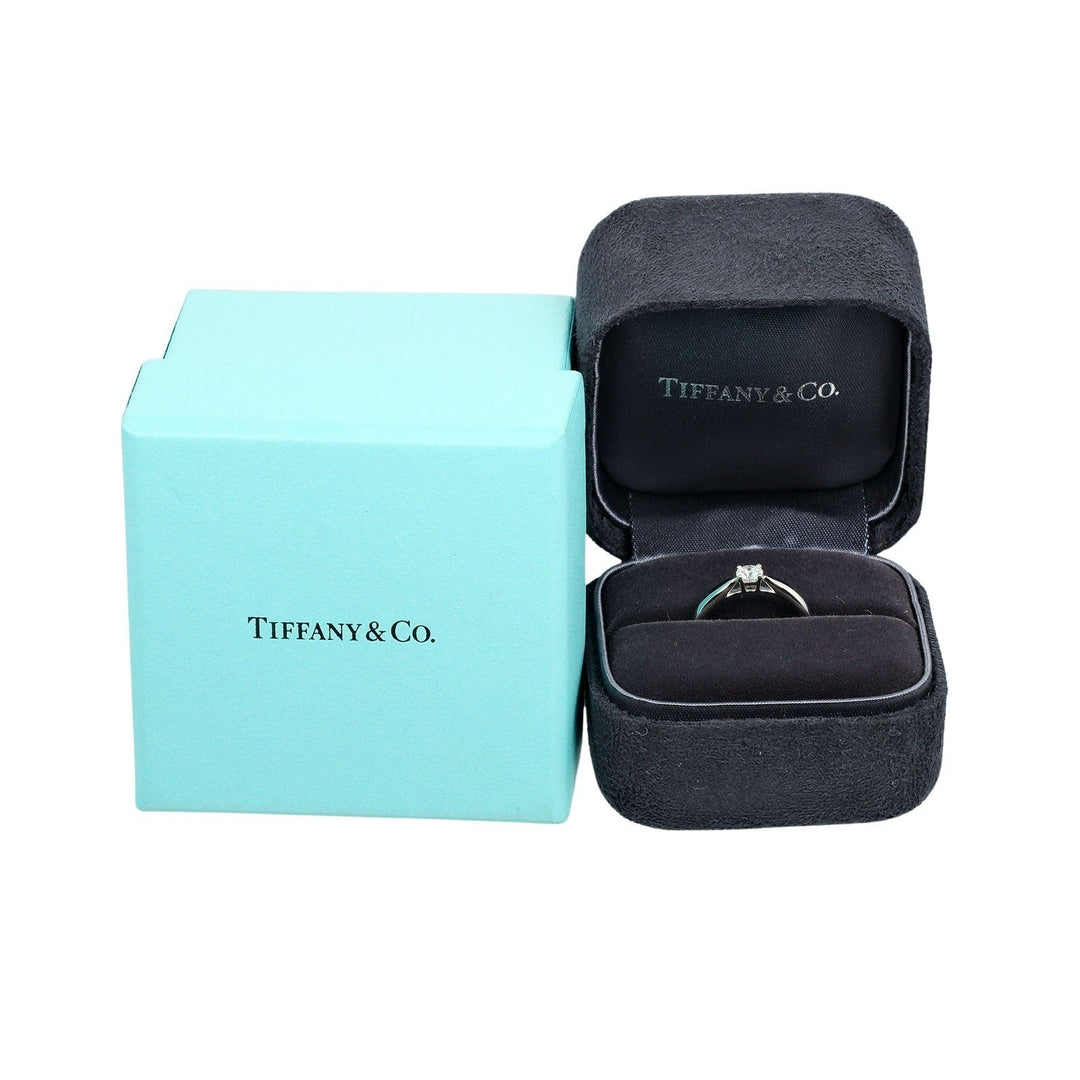 TIFFANY&Co. Ring D0.20ct VS1/E/3EX Pt950Platinum, Diamond Silver Harmony Solitaire Women Used Authentic