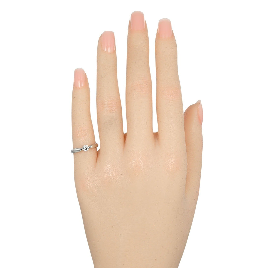 TIFFANY&Co. Ring D0.20ct VS1/E/3EX Pt950Platinum, Diamond Silver Harmony Solitaire Women Used Authentic