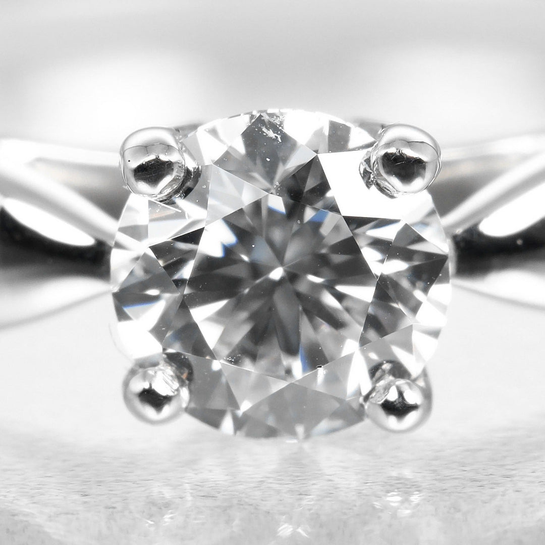 TIFFANY&Co. Ring D0.20ct VS1/E/3EX Pt950Platinum, Diamond Silver Harmony Solitaire Women Used Authentic