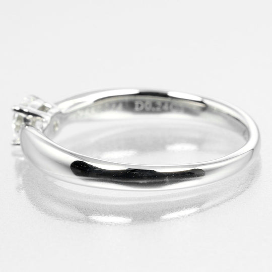 TIFFANY&Co. Ring 0.24ct Pt950Platinum, Diamond Silver Harmony Solitaire Women Used Authentic