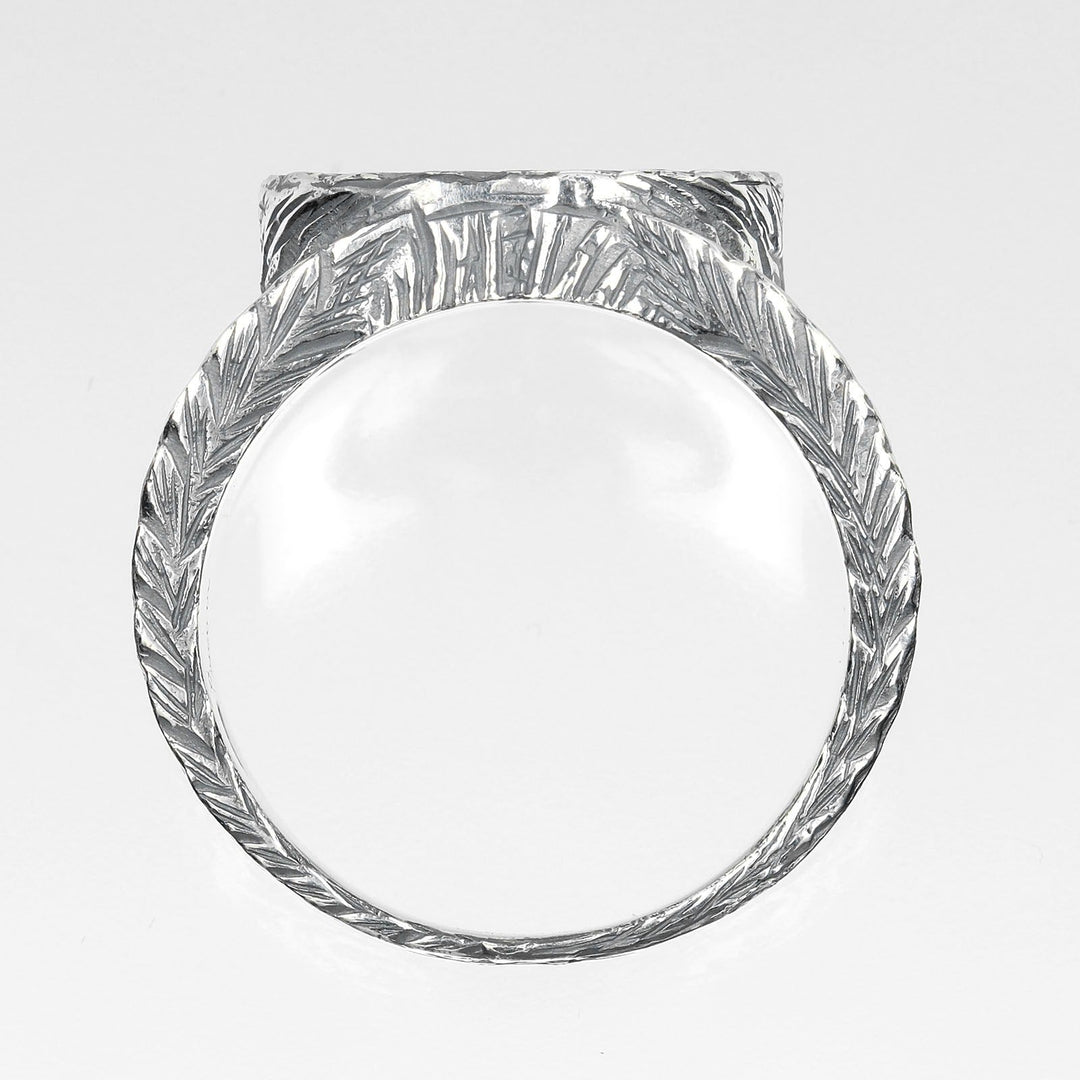 GUCCI Ring Silver925 Silver Interlocking G Arabesque mens 19 Used Authentic