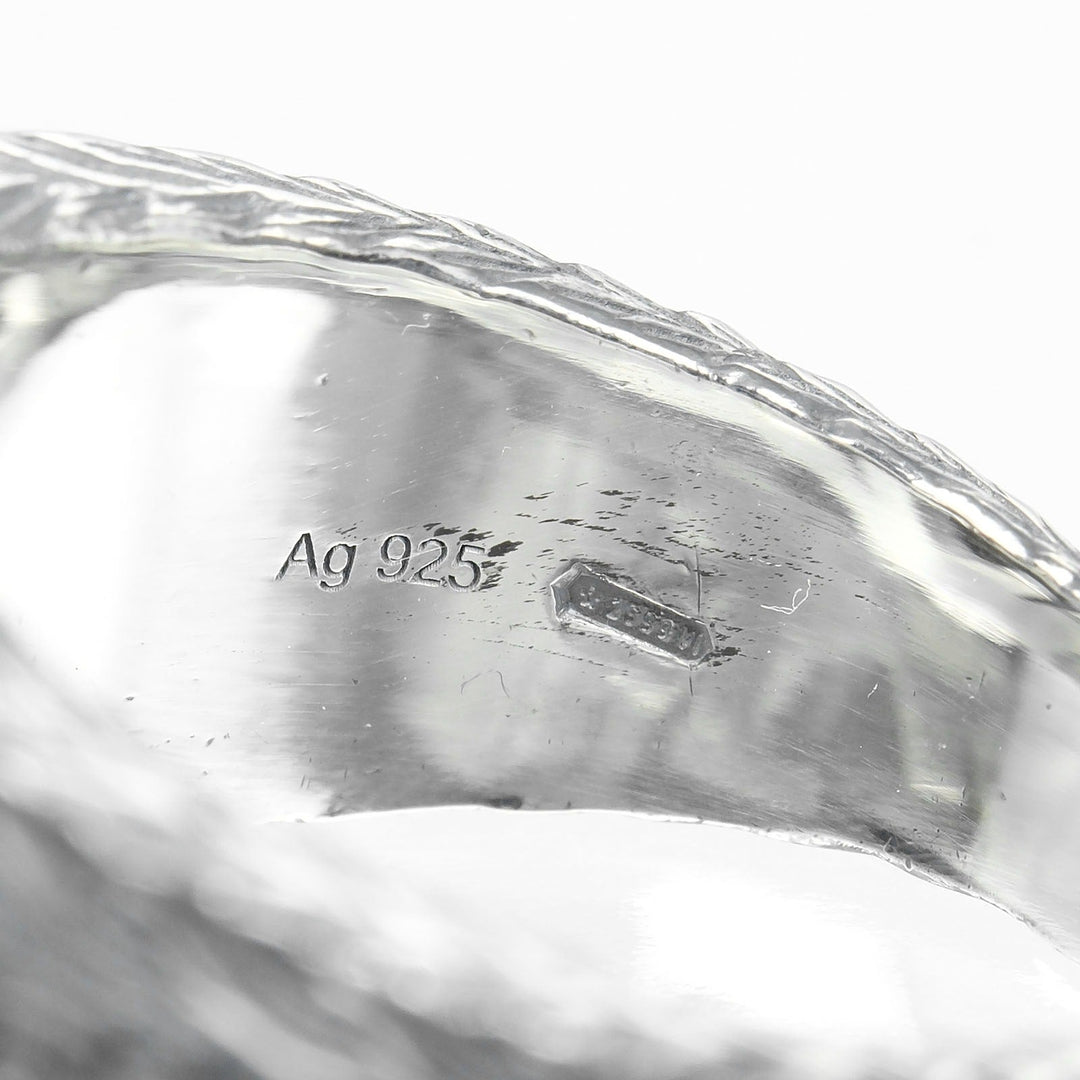 GUCCI Ring Silver925 Silver Interlocking G Arabesque mens 19 Used Authentic