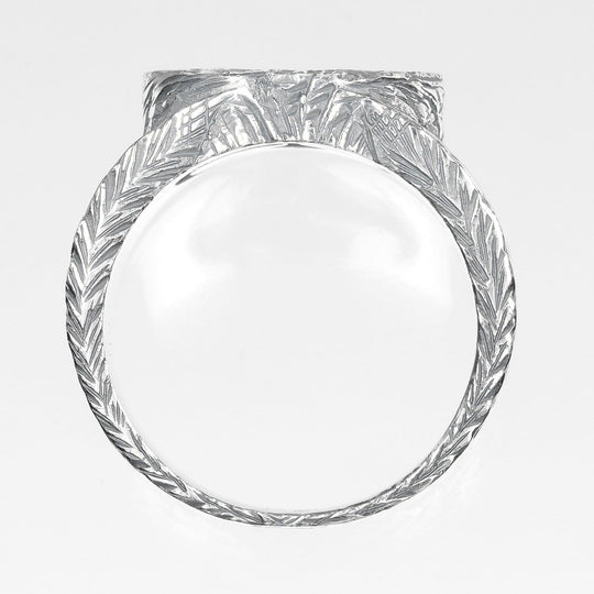 GUCCI Ring Silver925 Silver Interlocking G Arabesque mens 19 Used Authentic