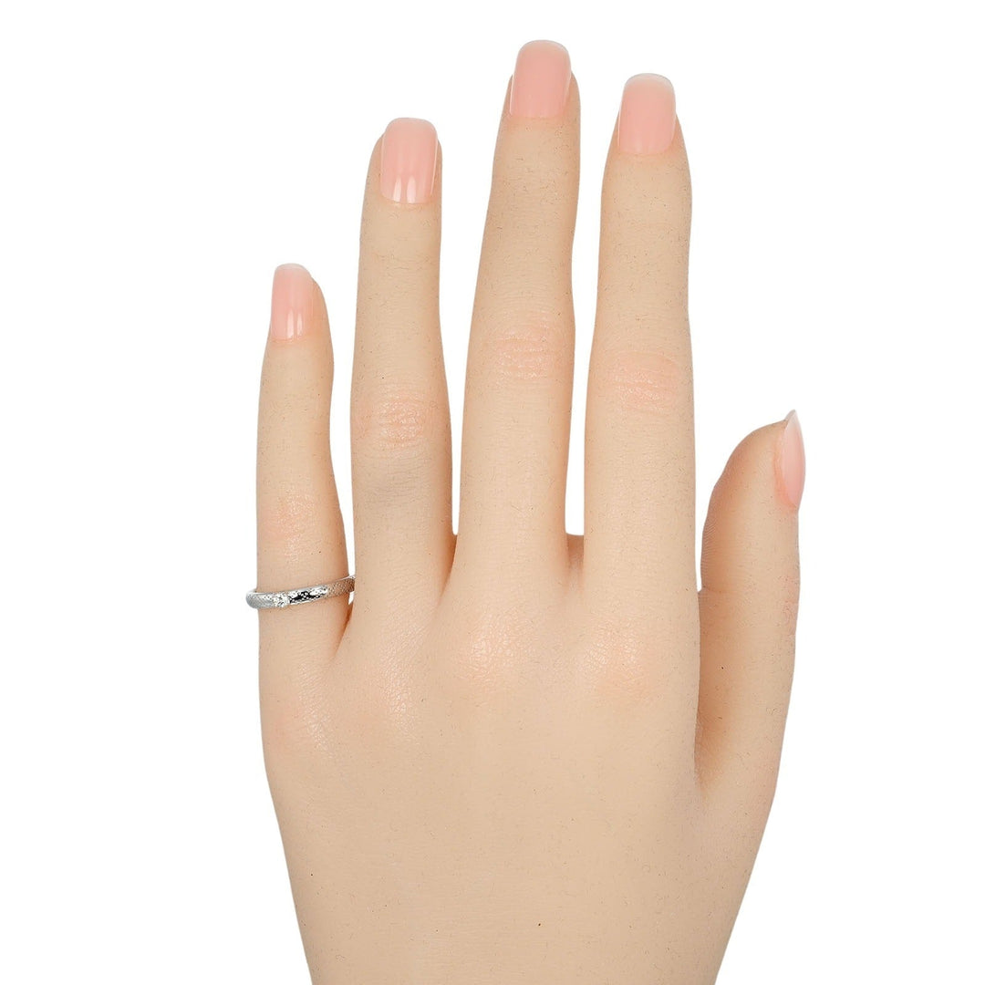 GUCCI Ring K18 White Gold, Diamond Silver Diamantissima Women 7 Used Authentic