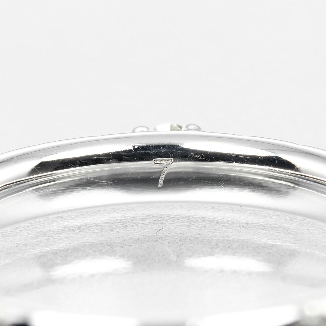 GUCCI Ring K18 White Gold, Diamond Silver Diamantissima Women 7 Used Authentic