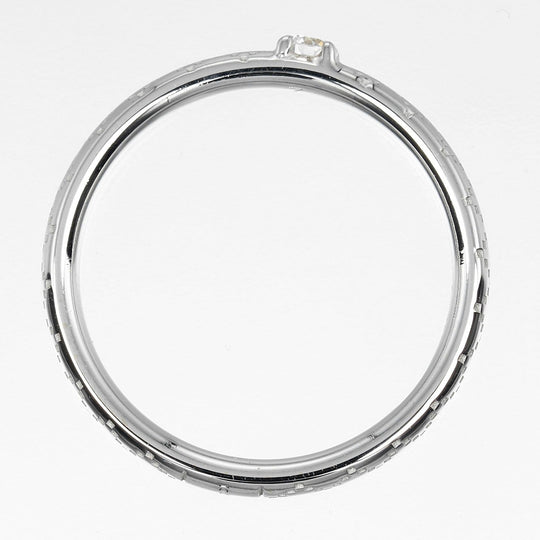 GUCCI Ring K18 White Gold, Diamond Silver Diamantissima Women 7 Used Authentic