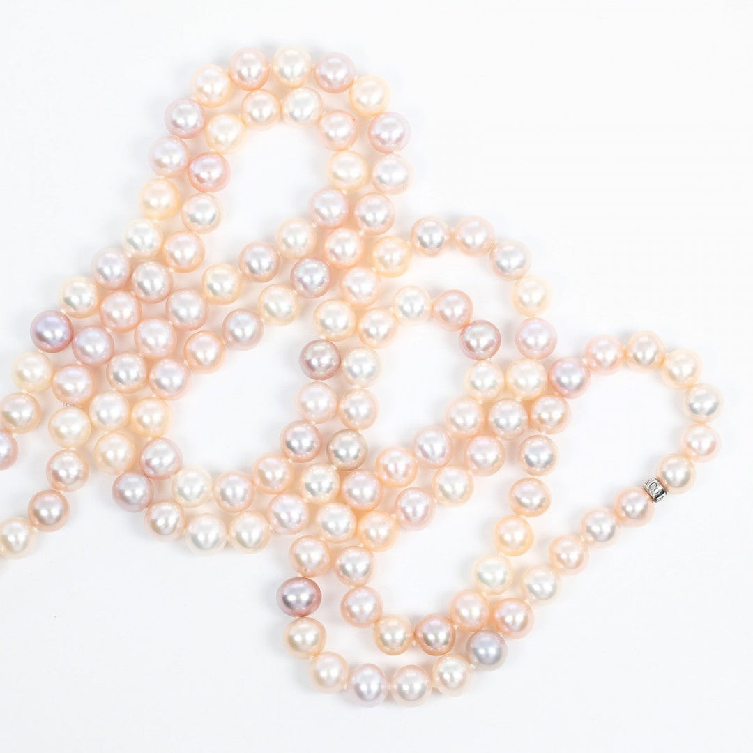 TIFFANY&Co. Necklace Silver925, pearl Silver 78.7" pearl around 0.3" Women Used Authentic
