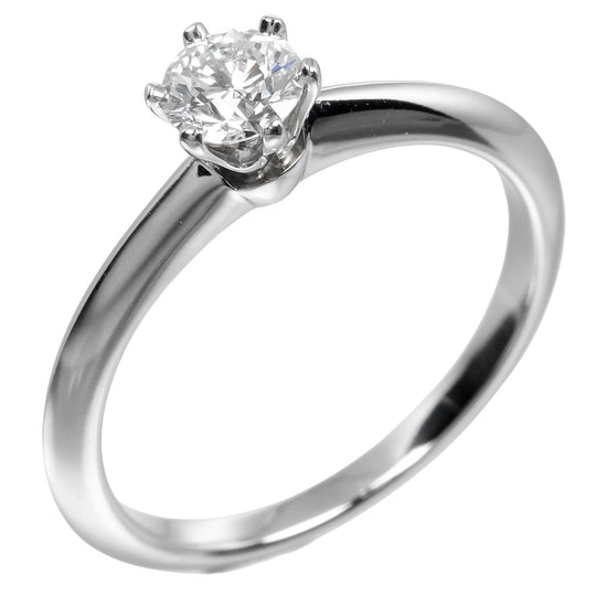TIFFANY&Co. Ring 0.32ct VS2/E/GOOD Pt950Platinum, Diamond Silver Solitaire Women Used Authentic